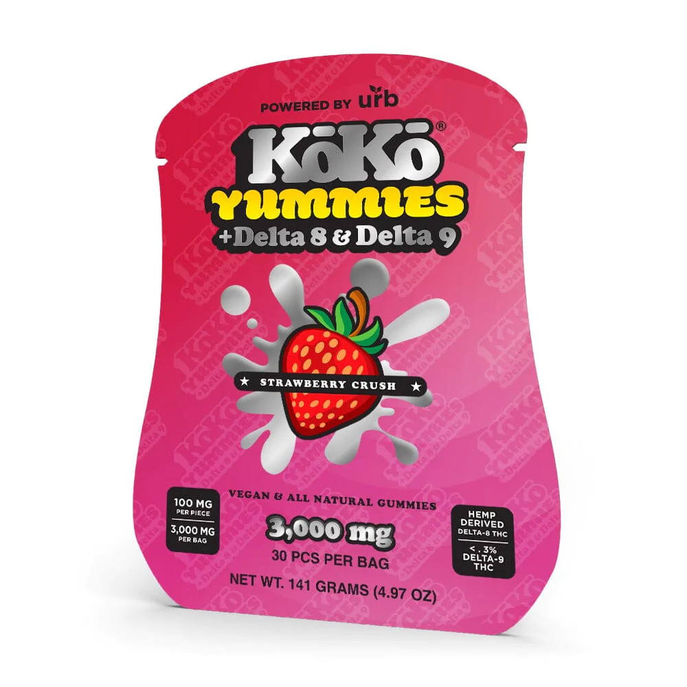 Koko Yummies Strawberry Crush + Delta 8 & Delta 9 – 5 Pack