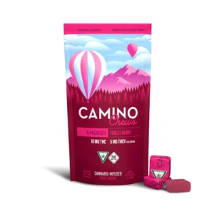 Uplift your mood and upgrade your day with our Camino Fruit Chews'Energy' Forest Berry (10MG THC 5MG THCV). Enjoy an elevating sativa-like experience